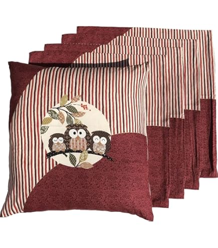 Amazon.co.jp: JOYDREAMDESIGN 座布団カバー 55 59 5枚セット フクロウ